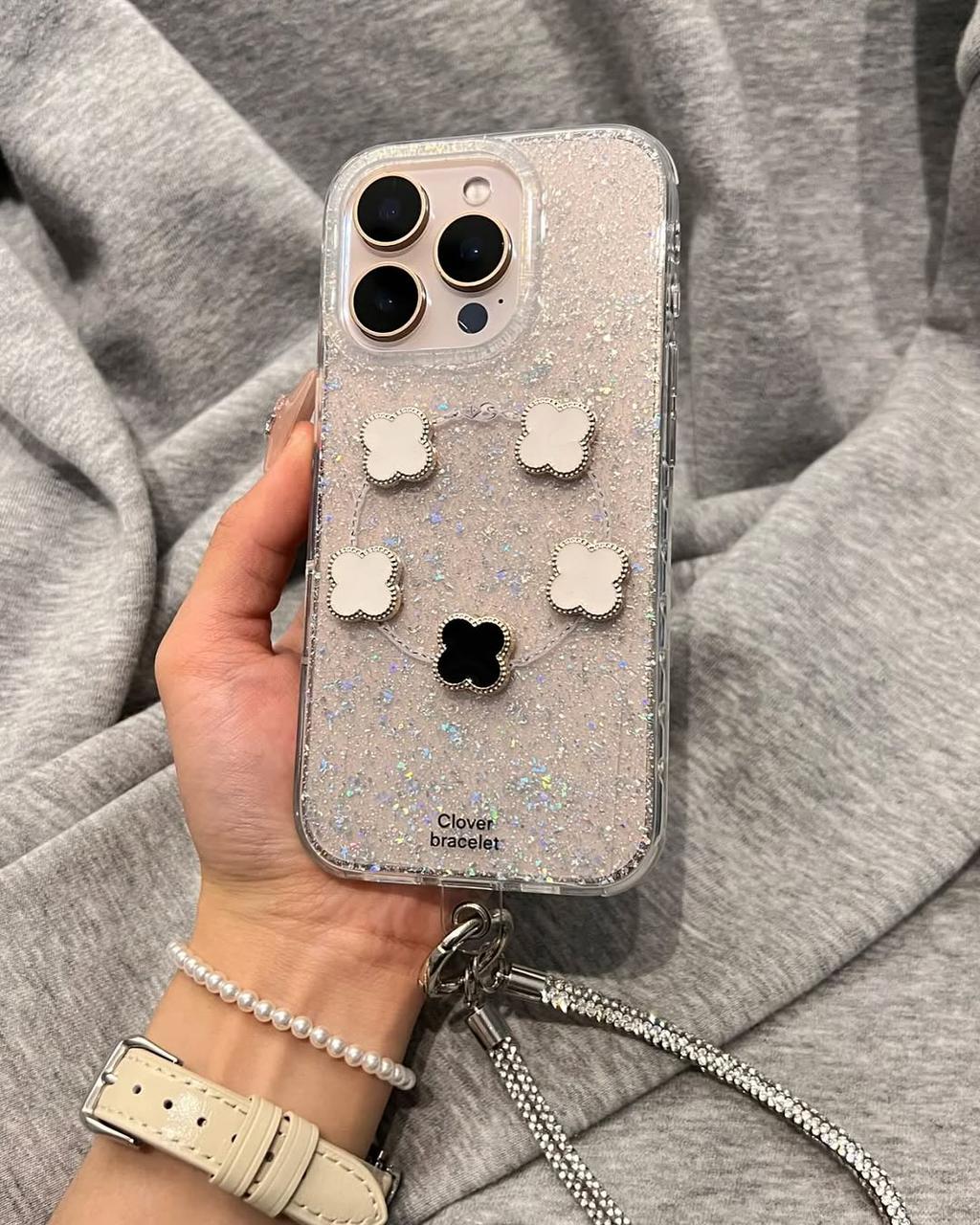 CelestiClover Luxe Glitter Bracelet Case with Chain - iPhone