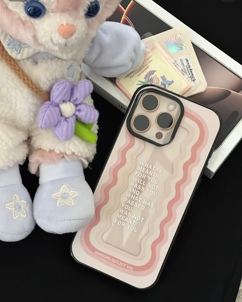 Aesthetic Wavy Mirror Quote Case – iPhone