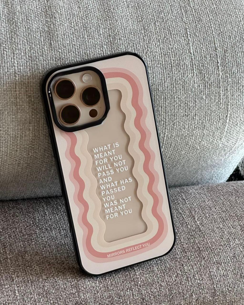 Aesthetic Wavy Mirror Quote Case – iPhone