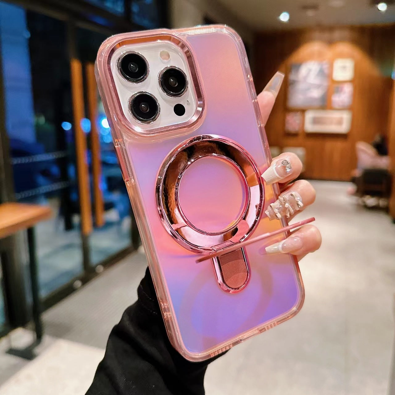 Holographic Magnetic Ring Stand Case - iPhone