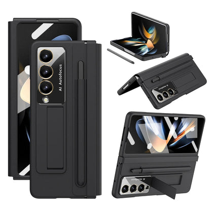 Stretchable Leather Hinge Folding Kickstand Case - Samsung
