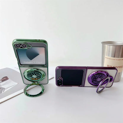 Galaxy Z Flip Series Sleek Electroplated Magnetic Rotating Case