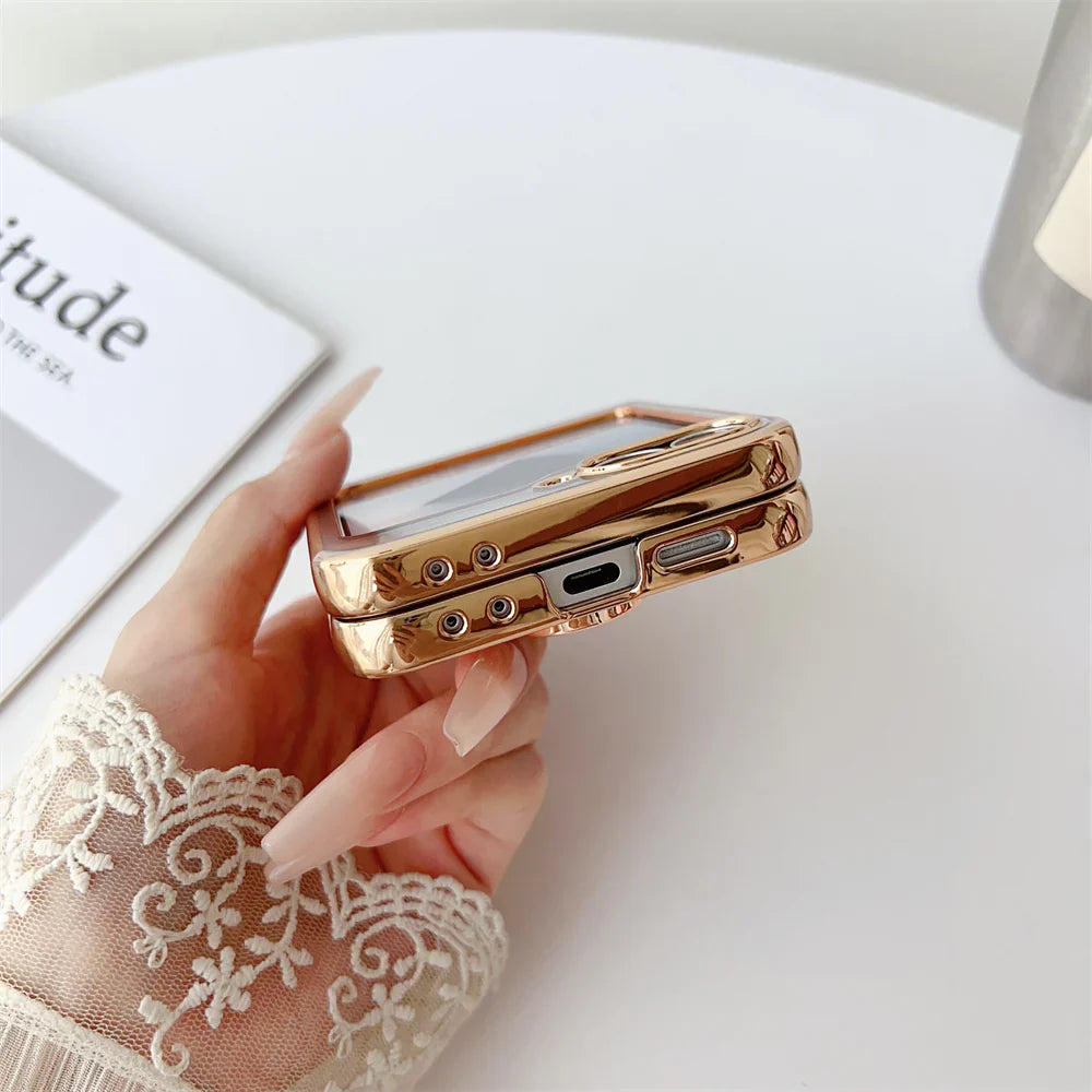 Galaxy Z Flip Series Sleek Electroplated Magnetic Rotating Case