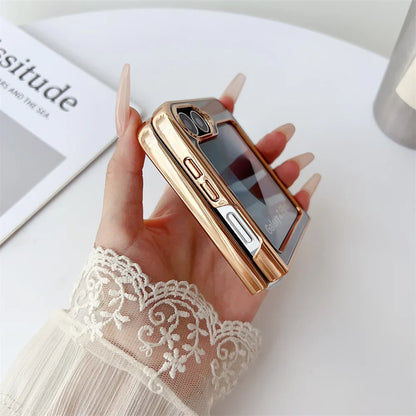 Galaxy Z Flip Series Sleek Electroplated Magnetic Rotating Case