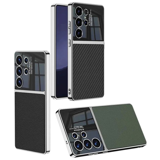 Galaxy S Series Electroplated Business Leather Case with Paitabone Cover
