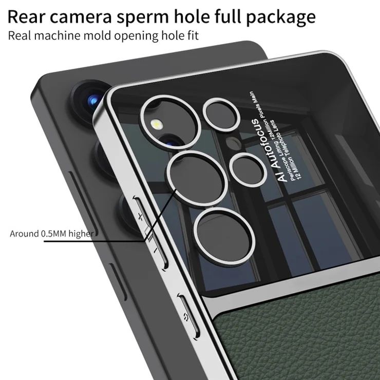Galaxy S Series Electroplated Business Leather Case with Paitabone Cover
