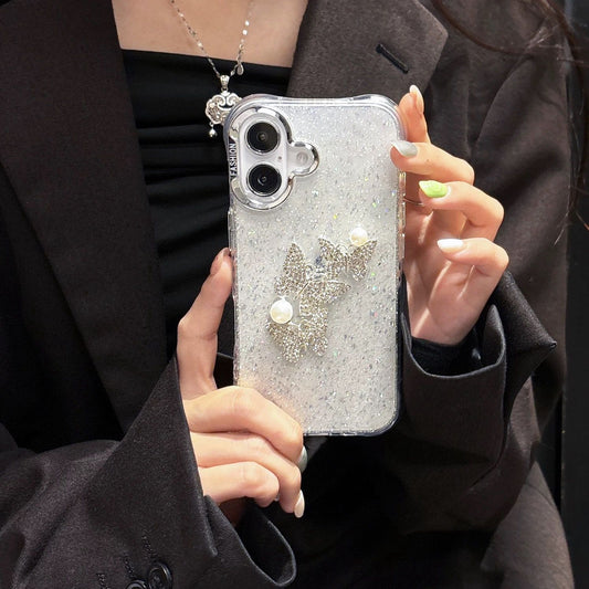 Glitter Pearl Butterfly Case - iPhone