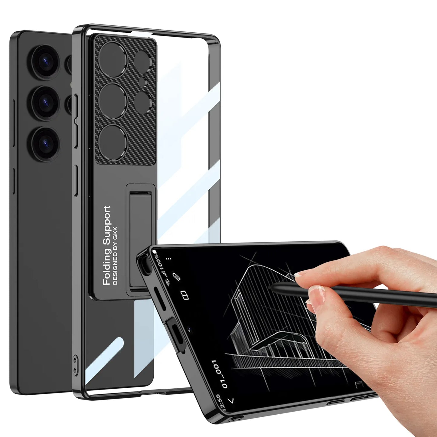 Galaxy S Series GKK Luxury Clear Kickstand Case