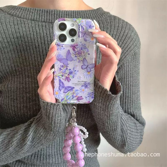 Lavender N Pearl Charm Case - iPhone