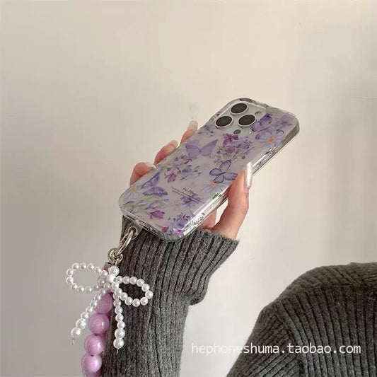 Lavender N Pearl Charm Case - iPhone