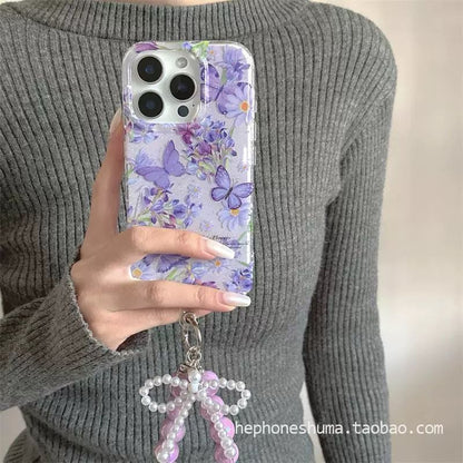 Lavender N Pearl Charm Case - iPhone