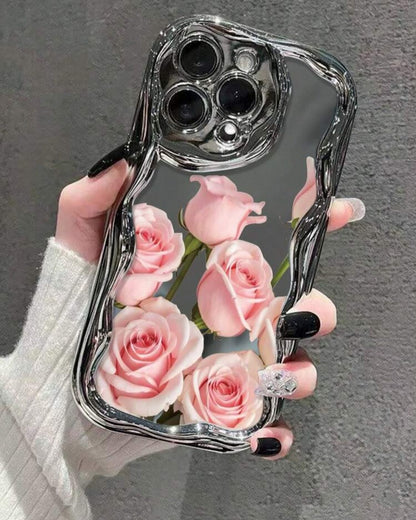 Blush Rose Mirror Wavy Case - iPhone