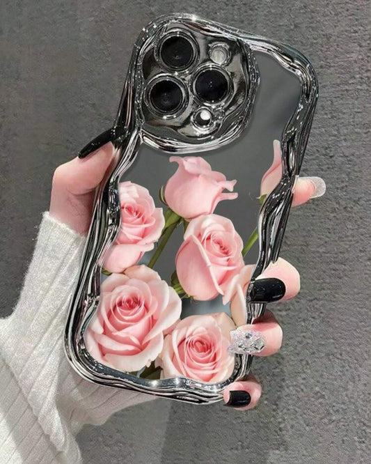 Blush Rose Mirror Wavy Case - iPhone