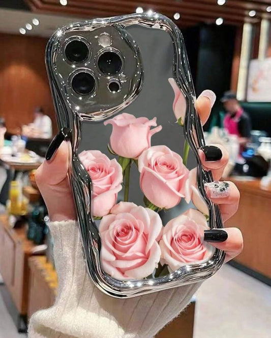 Blush Rose Mirror Wavy Case - iPhone