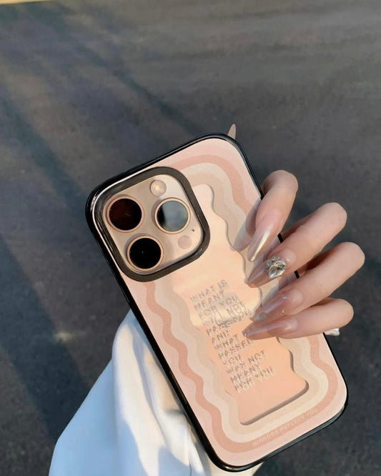 Aesthetic Wavy Mirror Quote Case – iPhone