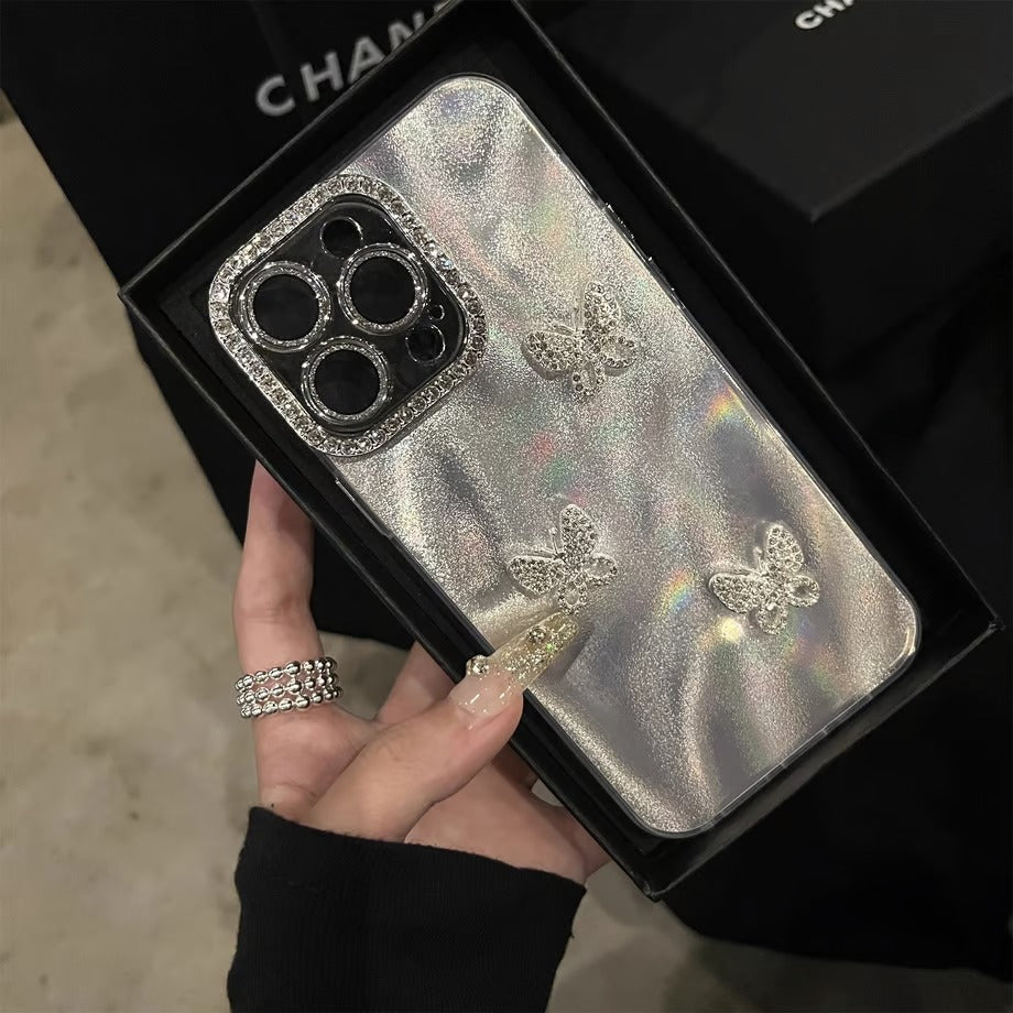 GlimmerLuxe Crystal Butterfly Case - iPhone