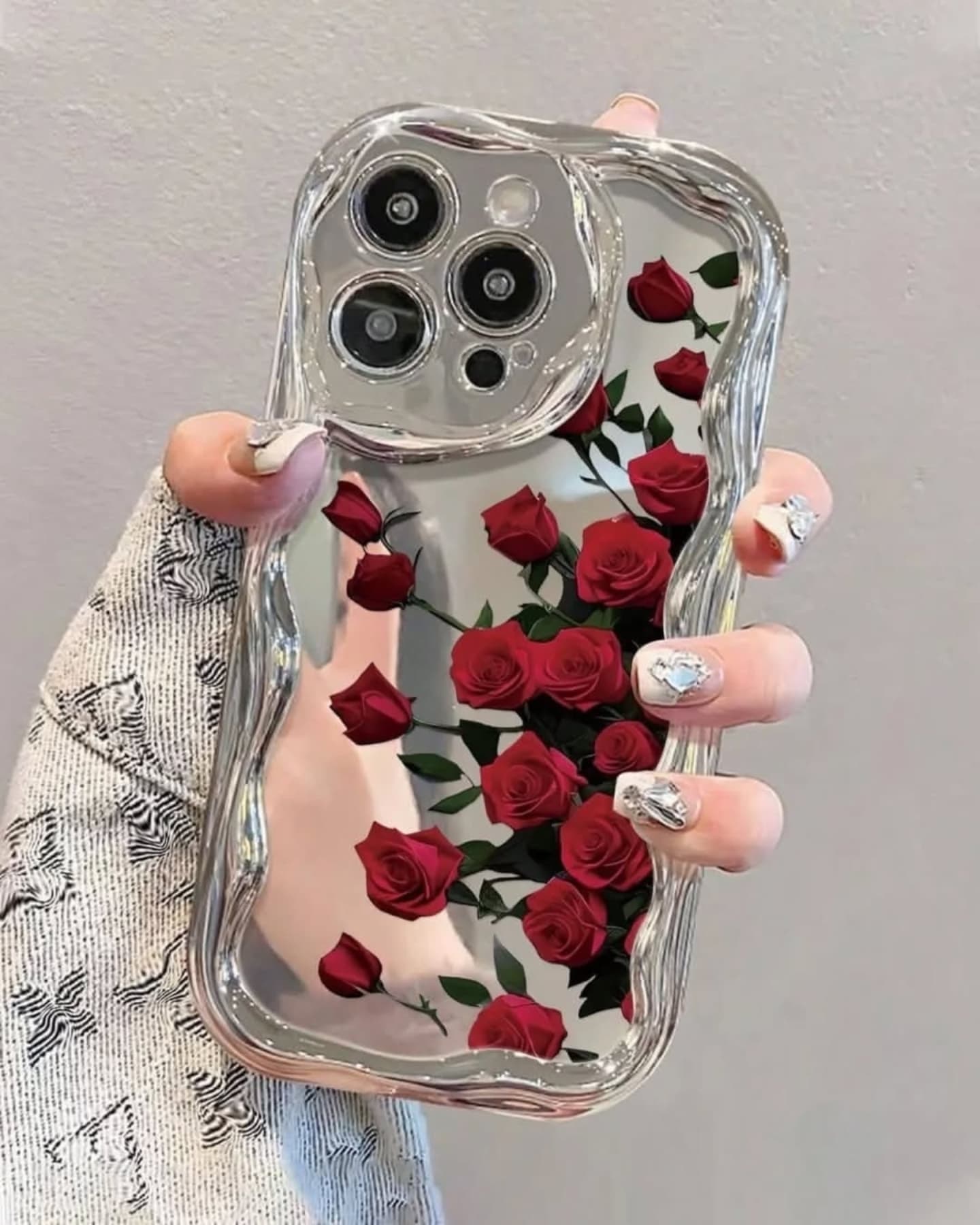 Red Rose Wavy Frame Case - iPhone